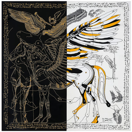 130cm European and American fashion style Ancient Flying Horse women's decorative travel warm shawl sunscreen scarf large square towel wholesale