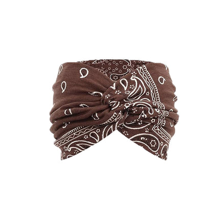 European and American Cashew Flower Hair Band Sports Running Bohemian Face Wash Makeup Hair Band Cross Wide Side Headband Women