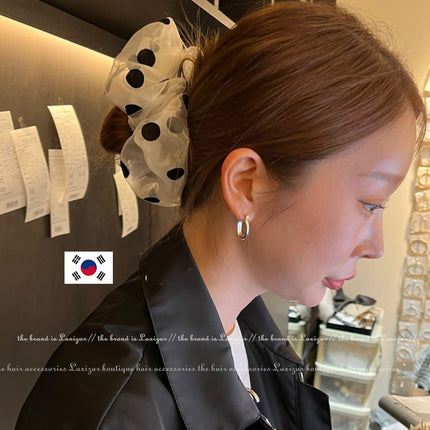 18cm Korean High-End Hair Tie Double-Layer Organza Scrunchie Women's Hair Accessory Hair Rope Ins Style
