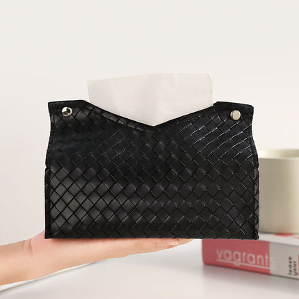Light Luxury Woven Tissue Box Home Creative Living Room Storage Car Simple Solid Color Paper Box Napkin Paper Box