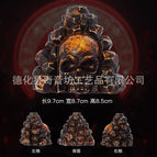 Bronze stone skull+storage bag/color box