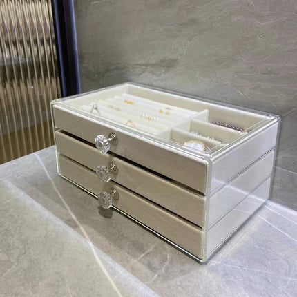 Multi-layer Jewelry Storage Box Drawer-type Large Capacity Anti-oxidation Earrings Ring Necklace Bracelet Jewelry Box
