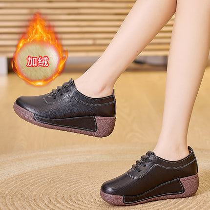 Fleece-lined 2024 spring and summer new Tods women's thick-soled middle-aged and elderly mother's shoes non-slip outer wear casual single-layer shoes women