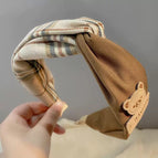 1#Brown bear logo double headband