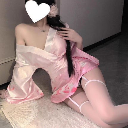 2025 New Sexy Japanese Kimono Qqny No Temptation Bed Passion Temptation Shame Nightgown