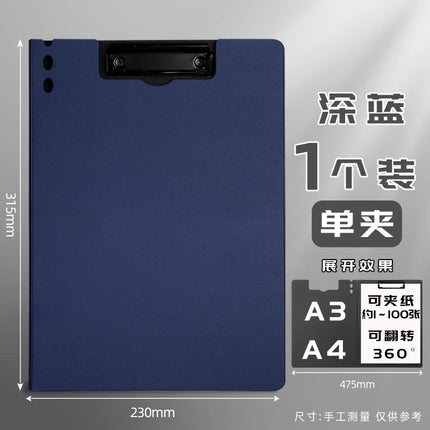 Folder with Horizontal and Vertical Clips, A3 Test Paper Clip Board, Document Folder, A4 Writing Board, Meeting Office Contract File Storage