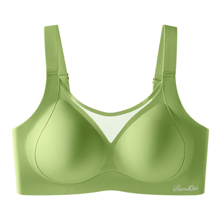 Traceless plus size Underwear Women's 200kg Full Fixed Large Cup Large Chest Small Anti-sagging Summer Thin Bra
