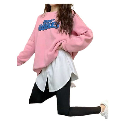 Small fart curtain women's matching sweater base autumn and winter fake two-piece shark pants with folded buttock covering small white skirt