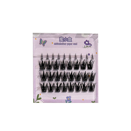 Mi Xiaohe Travel Series Airy Lower Eyelash Lip Glaze Devil Trilogy Single Cluster Ultra-Fine Stem Natural False Eyelashes