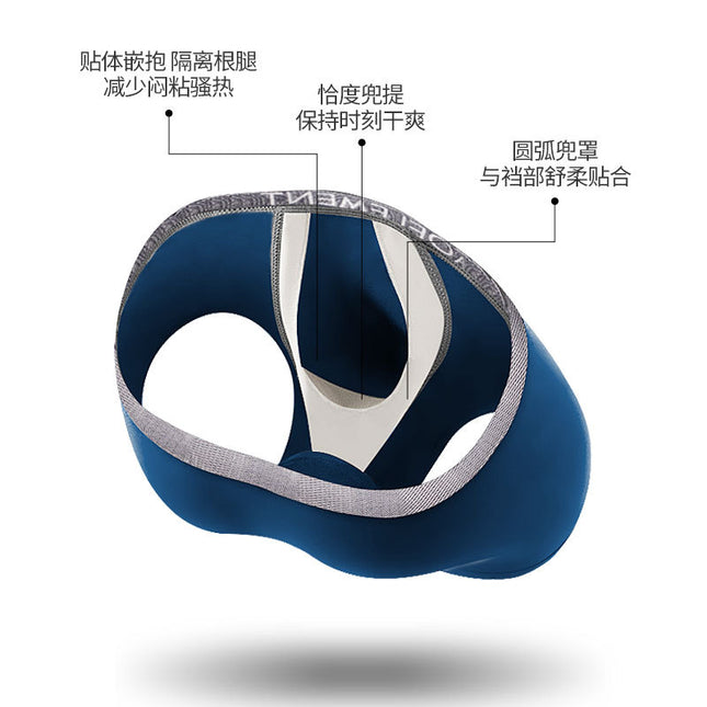 Men's underpants U-convex anti-walking position bullet-type separation spermatic cord vein boxer pants head curved scrotum pocket