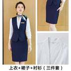 Blue Vest Skirt Shirt / S