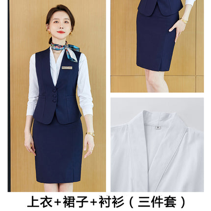 Spring Clothing Professional High-end Vest suit Temperament New Hotel Front Desk Attendant Work Clothes Sales Workwear Uniform