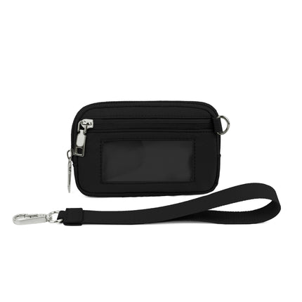 in stock Cross-border Explosions Lulu Same Style Transparent PVC Card Bag Wrist Bag Portable Bank Card Change Storage Bag