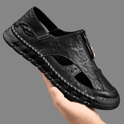 Foreign Trade Hot-Selling Summer New Products Large Size Hand-Stitched Casual Breathable Genuine Leather Toe-Cap Sandals River Shoes Beach Shoes