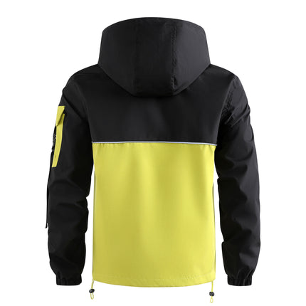 Men's New Cross-border Outdoor Contrast Color Jacket Functional Buckle Pocket Jacket Coat