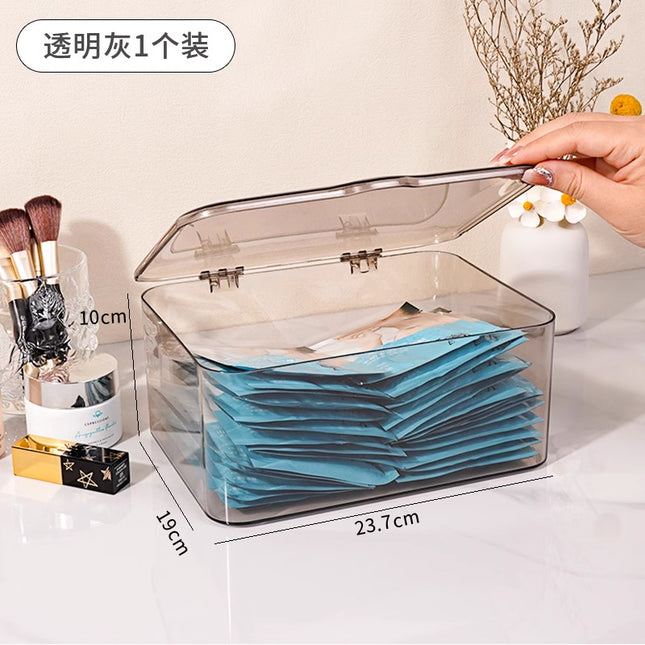 Mobile Phone Shell Storage Box with Lid Dustproof Desktop Drawer Storage Sundries Sorting Dormitory Artifact Transparent Storage Box