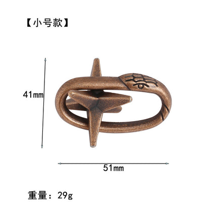 [Small size] zinc alloy unlock Kong Ming lock magic alloy educational toys nine-chain intelligence unlock ring buckle