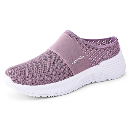 Women's Summer Casual Shoes, Breathable and Non-Stuffy, Mesh Shoes, Slip-On Half-Slippers, Soft Soles That Don'T Tire Your Feet, Lazy Shoes