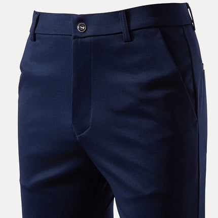 Men's Western Pants Stretch Winter fleece-lined Thickened Clothing Pants Straight Tube Dosing Light Business Pants Fashionable Casual Pants for Men