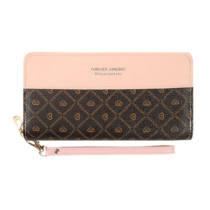 Cross-border generation new fashion women's double-layer long multi-card multi-functional hand-held mobile phone bag large-capacity wallet