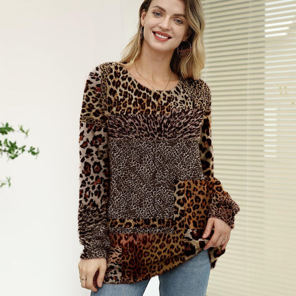 Yzt-Ddmtt Solid Color Mink Fur Printed Sweater, Cross-Border Amazon Best-Selling Model, Exclusively for Cross-Border Sales, Popular Women's Loose Fit