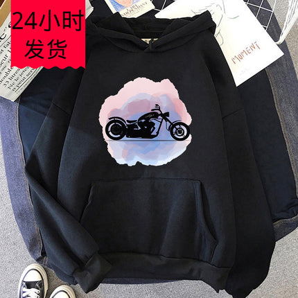Hoodies Unisex Motocicleta Com Bolso, Moletom Encapuzado, Mo
