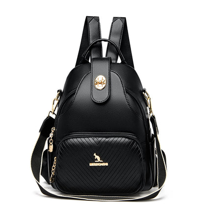 Cross-border Wholesale Soft Leather Backpack Women's New Fashion All-match Multi-function Backpack All-match Backpack