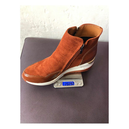 Foreign Trade 43 Large Size Snow Boots Women's Cross-border Autumn and Winter New High-top Women's Shoes Wedge Side Zipper European and American Style Cotton Boots