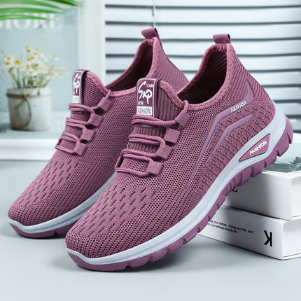 Women's Sneakers Spring New Cross-Border Shoes Women's Shoes Wholesale Fly-Knit Breathable Casual Shoes Versatile Mesh Shoes