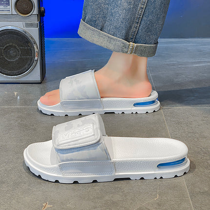 Slippers Men's Lightweight Non-slip Air Cushion High-grade Slippers Cross-border plus size Velcro Home slippers