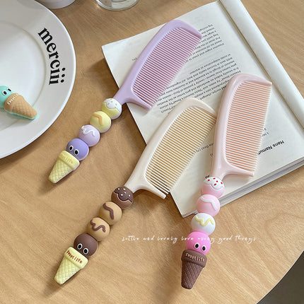 Cute Ice Cream Comb Home Student Children's Hair Comb Hair Comb Gift Portable Safe Straight Hair Comb
