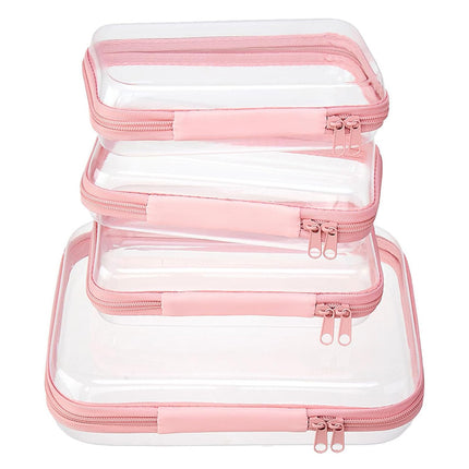 2024 Amazon PET Travel Storage Bag suit Wash Cosmetics Storage Home Zipper Toy Hard Plastic