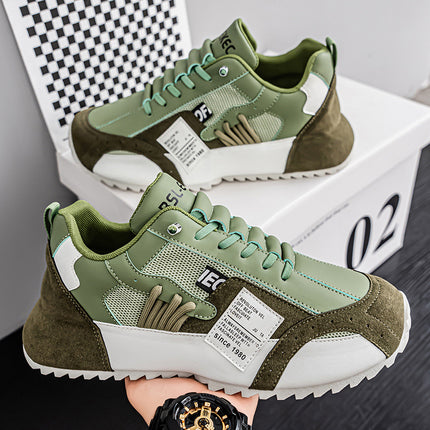 2025 Men's Shoes Autumn Breathable Versatile Slip-On Sneakers Casual Board Shoes Running Thick-Soled Height-Increasing Dad Shoes
