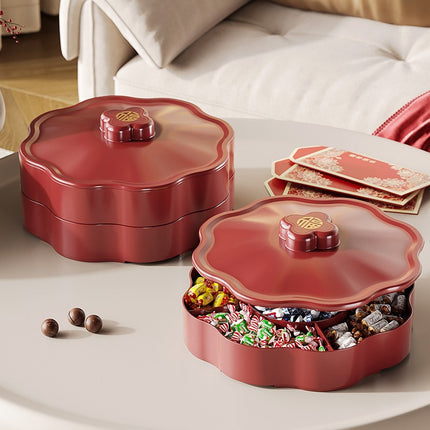 Living Room Sub-format Dried Fruit Plate Household Nut Candy Box with Lid Wedding Festive Dried Fruit Snack Storage Box for Hair