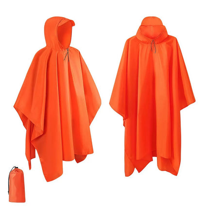 Outdoor Adult Poncho Raincoat for Hiking, Mountaineering, Fishing, Camping, Multifunctional 3-in-1 Tarp Ground Sheet Poncho