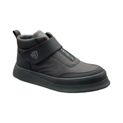 Snow Boots Men's Simple Outdoor Shock Absorption Cushioning Non-slip Casual Large Cotton Shoes Winter Three-proof Cloth fleece-lined Anti-freeze Boots
