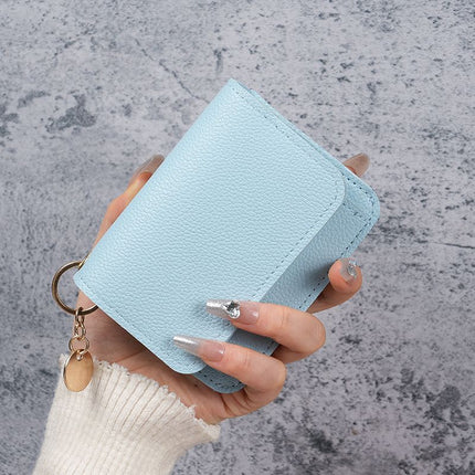 Factory New Card Bag Short Cute Small Women's Coin Purse Simple Light Luxury PU Leather Certificate Storage Bag Thin