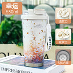 (including tax price) / Double-walled coffee mug, 530ml, with small chrysanthemum design (5d process)