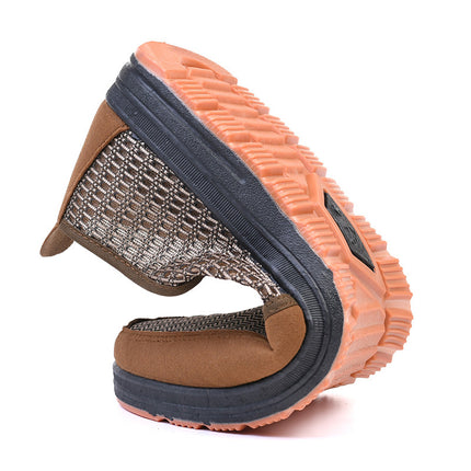 Mesh Shoes Men's Summer Breathable Mesh Shoes Middle-Aged and Elderly Soft-Soled Cloth Shoes Summer Slip-On Non-Slip Sole Dad Shoes
