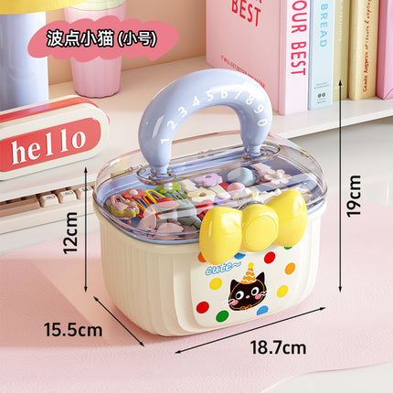 Dopamine Hair Jewelry Box Children's Cartoon Double Layer with Separated Large Capacity Hairpin Jewelry Plastic Portable Storage Box