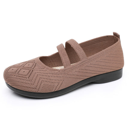 Summer Old Beijing Cloth Shoes Women's Mesh Shoes Breathable Flat Heeled Soft Sole Non-slip Hollow-out Middle-aged and Elderly Mother Shoes Comfortable Sandals