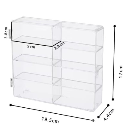 Little Sweet Potato Cute Storage Box with Door Can Be Stacked with Transparent Desktop Mini Doll Ornaments Storage Display Stand