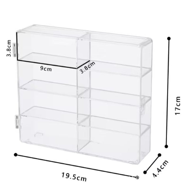 Little Sweet Potato Cute Storage Box with Door Can Be Stacked with Transparent Desktop Mini Doll Ornaments Storage Display Stand