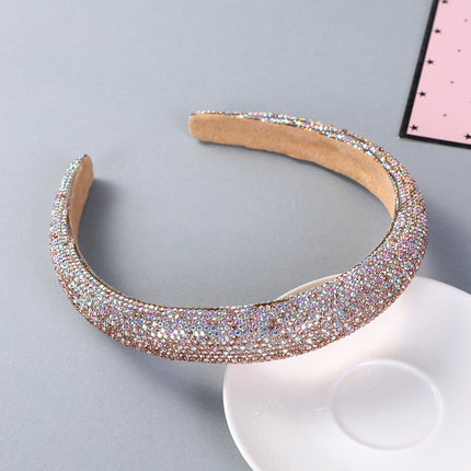 European and American high-end catwalk hairband overweight full diamond hairpin increased cranial top face small all-match foreign trade headdress hair accessories
