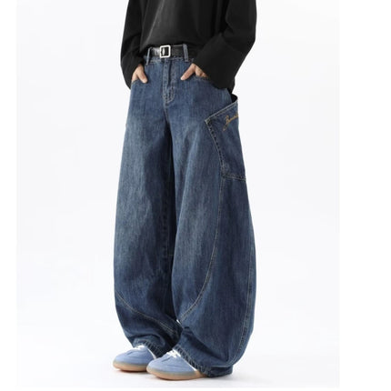 Men's Wide-Leg Jeans, Loose Straight New American High Street Style, Thin Cargo Pants, One-Piece Drop Shipping