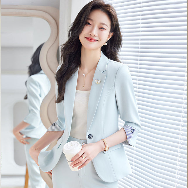 Professional suit suit women's formal wear elegant slim spring and autumn OL commuter workwear hotel front desk jewelry shop workwear