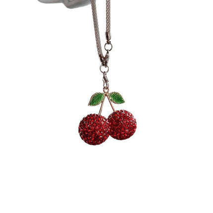 Ai Cheng Cross-Border Cherry Strawberry Car Interior Rhinestone Pendant Car Decoration Supplies Car Supplies Pendant