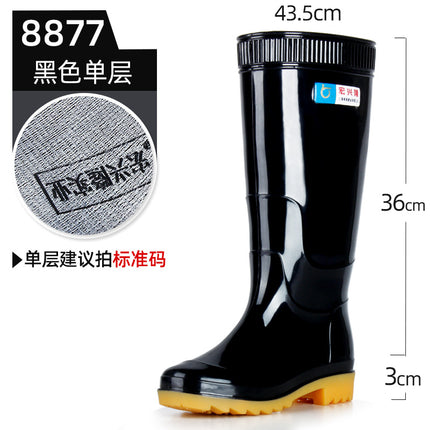 Shanghai genuine goods warrior rain boots 807 mid-high tube labor protection tendon bottom wear-resistant water shoes waterproof non-slip rubber shoes