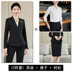 Black suit + 1087 black skirt + 6836 white shirt / S
