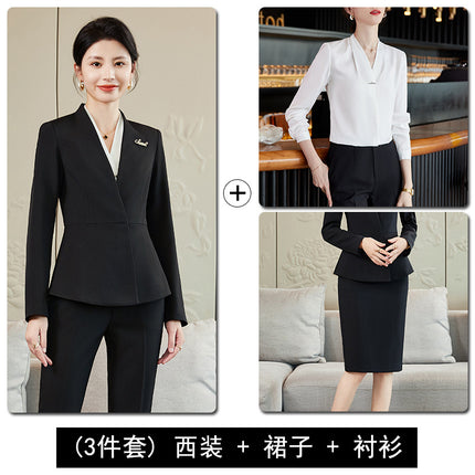 Suit Skirt, Business Attire, Goddess-Style Suit Set, Beauty Salon Front Desk, Hotel Sales Department, Jewelry Store Work Uniform